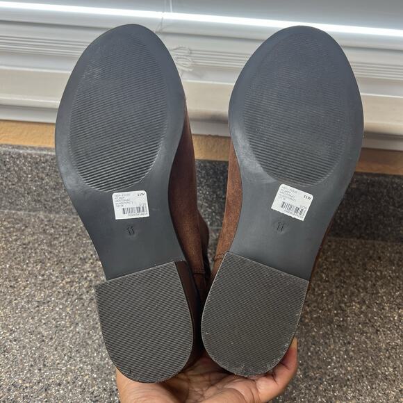 Lane Bryant Ankle Boots Block Heel Womens Sz 11W Brown Faux Suede Pull On Bootie - Picture 11 of 11